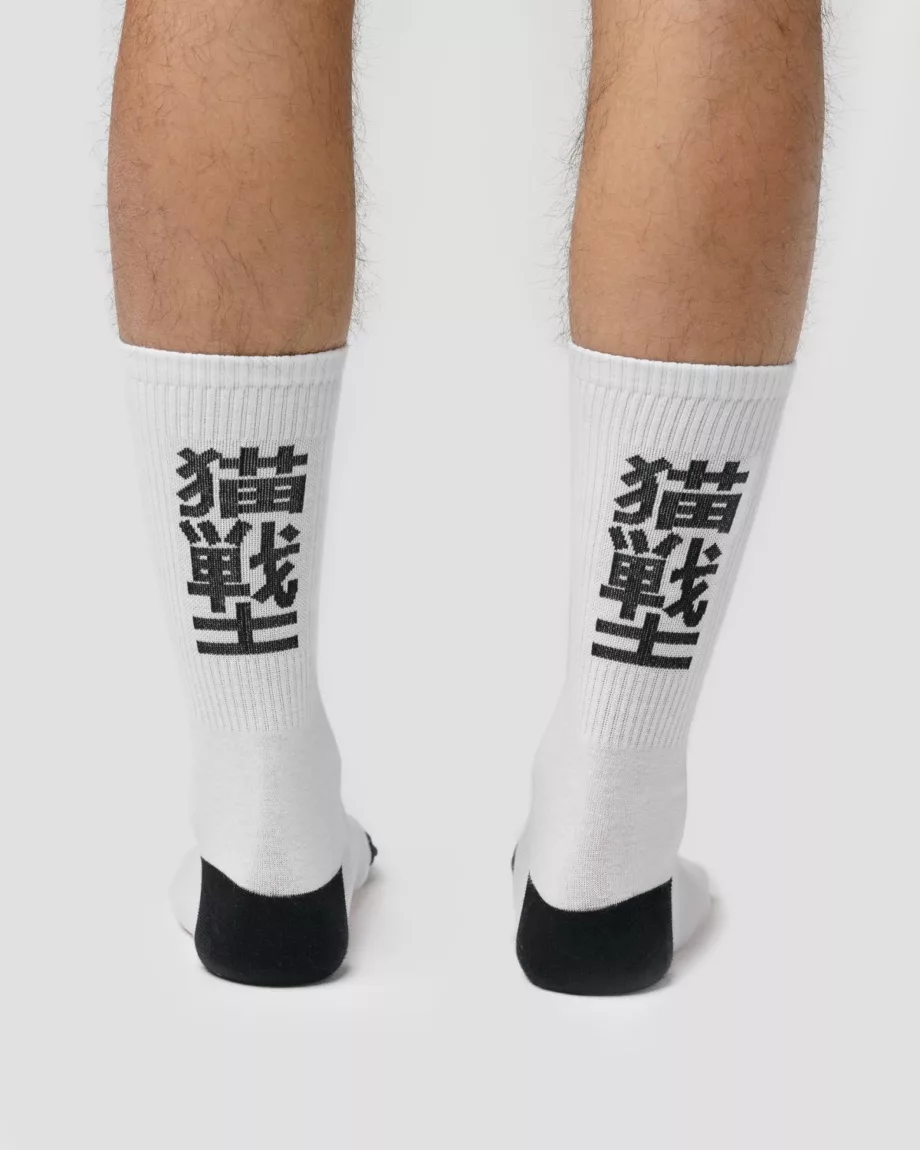 Cat Warrior B/W men's socks