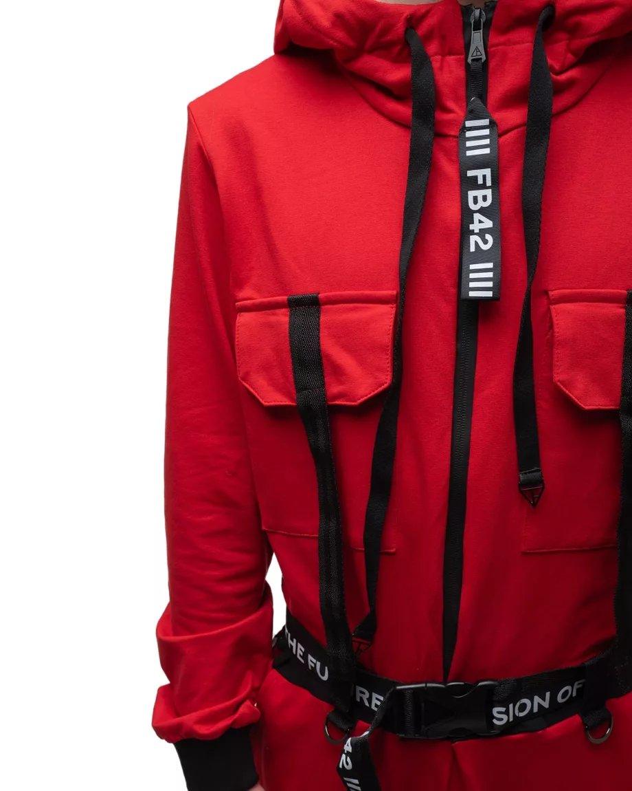 Red Techwear Jumpsuit "Collapsar"