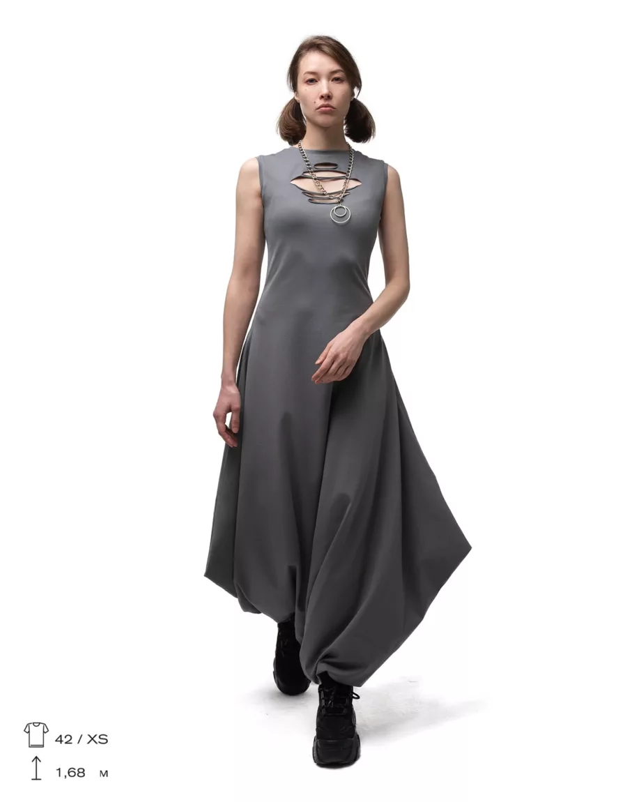 Light Gray Volumetric Jumpsuit "Drop"