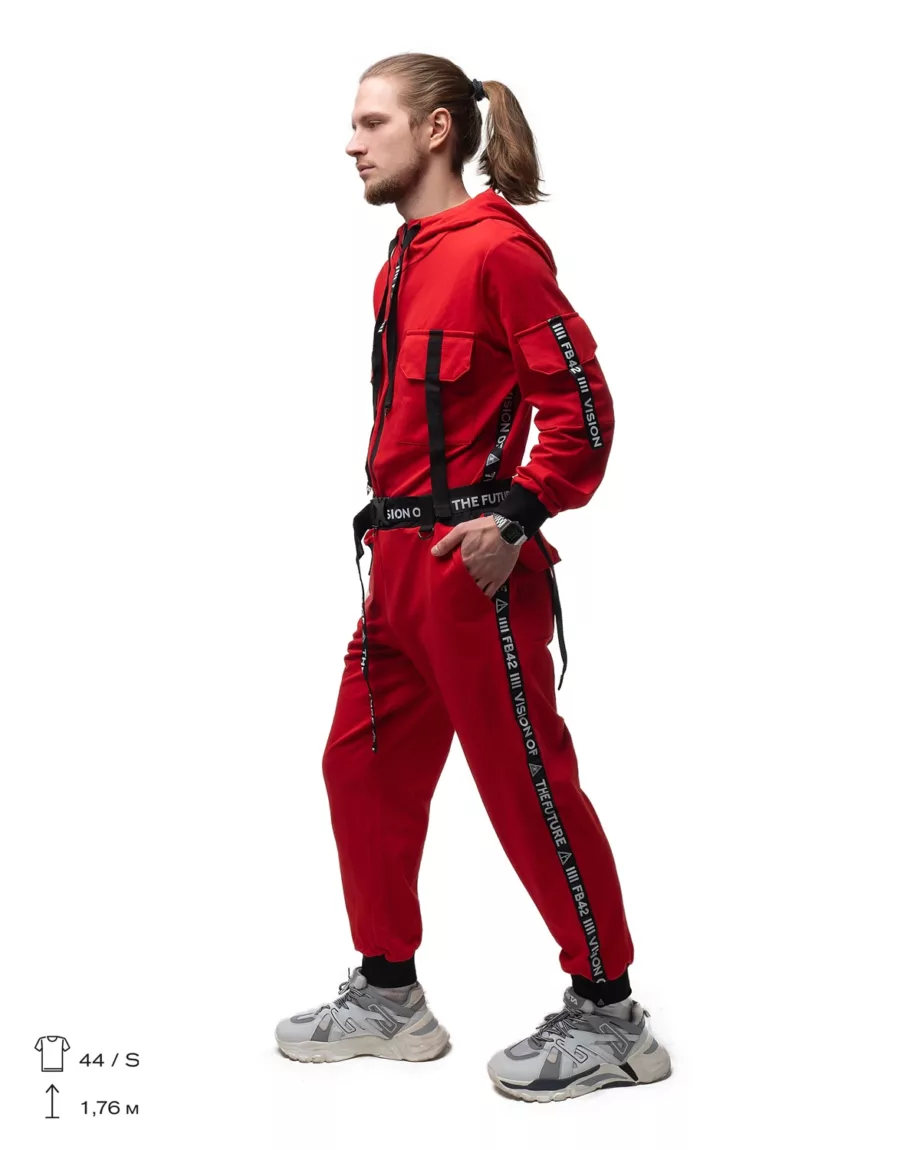 Red Techwear Jumpsuit "Collapsar"