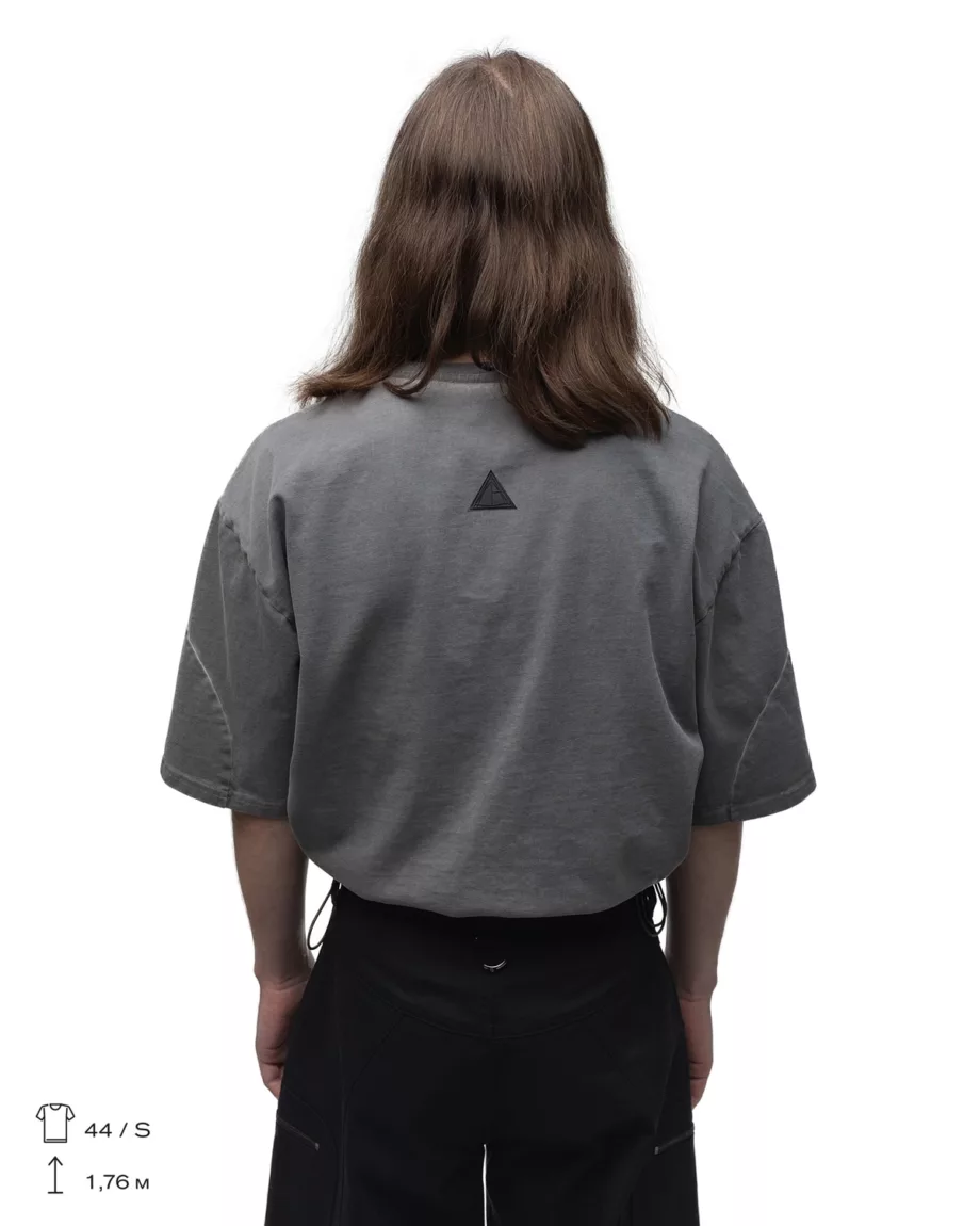 Crop Grey Melange T-Shirt Track