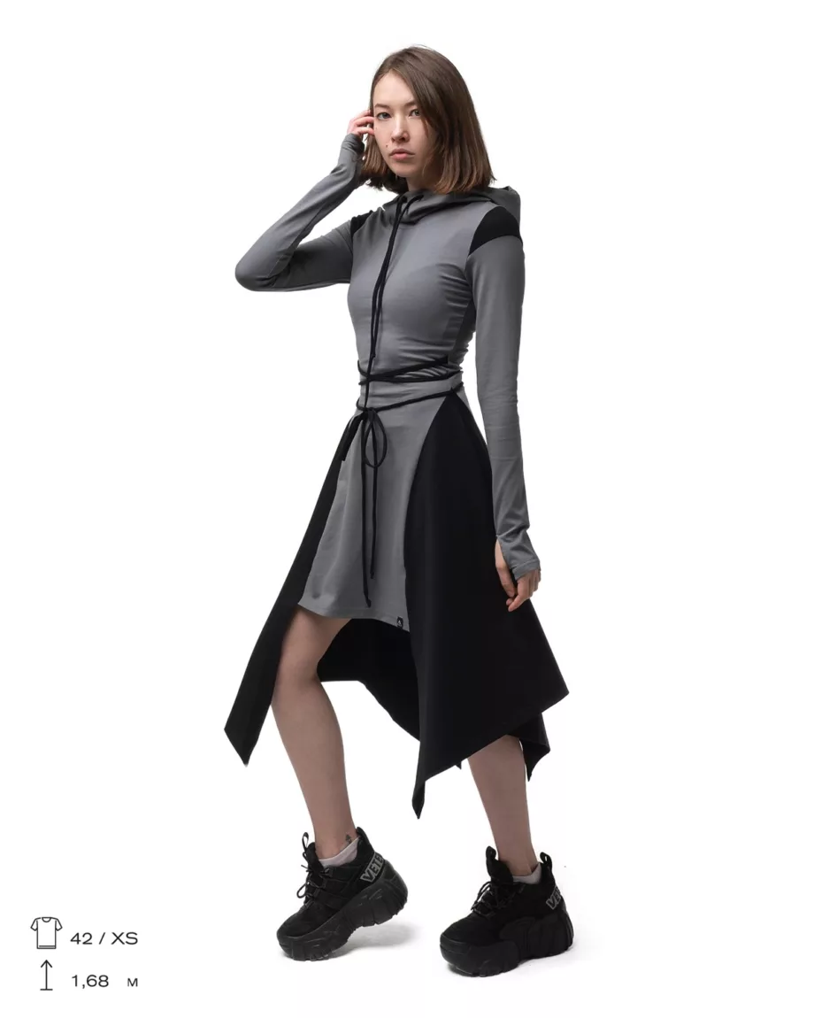 Light Gray Dress with Black Inserts "Assassin"