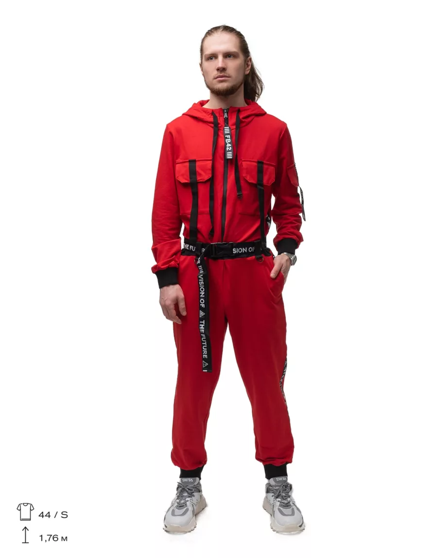 Red Techwear Jumpsuit "Collapsar"