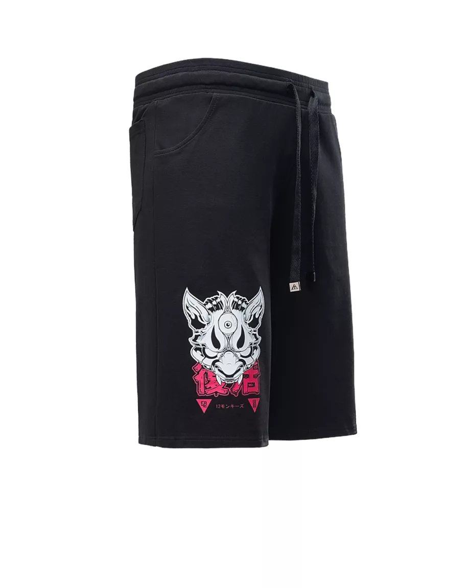 Black Loose Fit Shorts with Pockets "Oni"