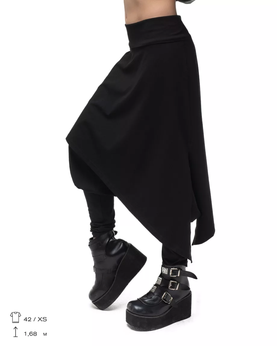 Black Oversized Pants with Skirt "Hokage"