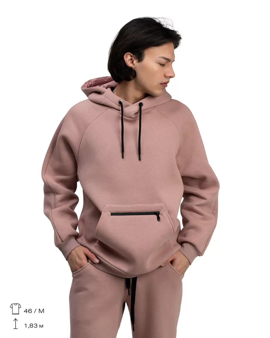 Pastel Pink Front Pocket Hoodie Andy