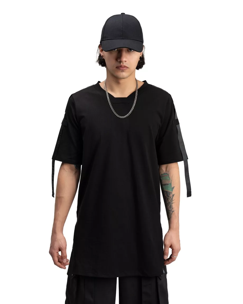 Black Techwear T-Shirt Crossway