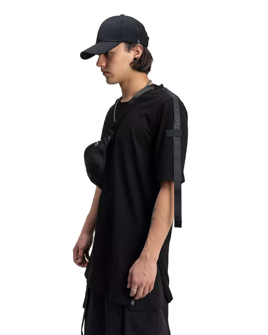 Black Techwear T-Shirt Crossway