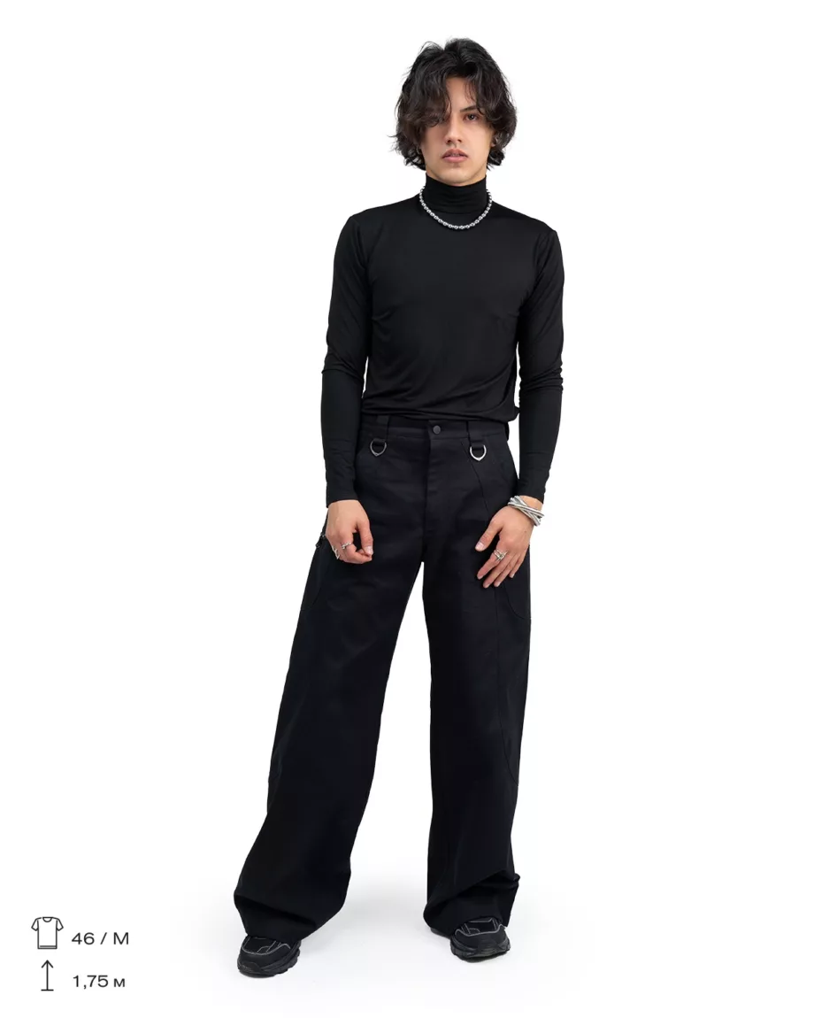 Black Side Pocket Cargo Pants Jumper