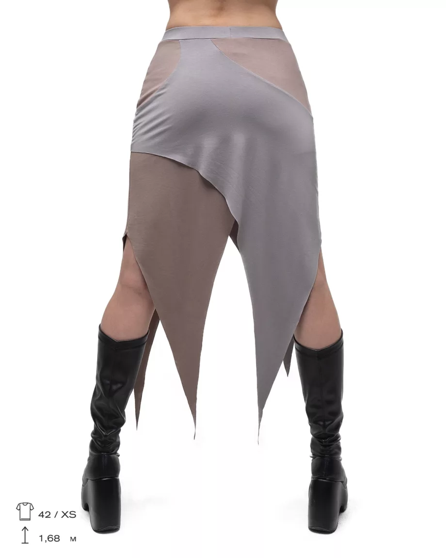 Taupe Grey Asymmetrical Skirt "Roots"