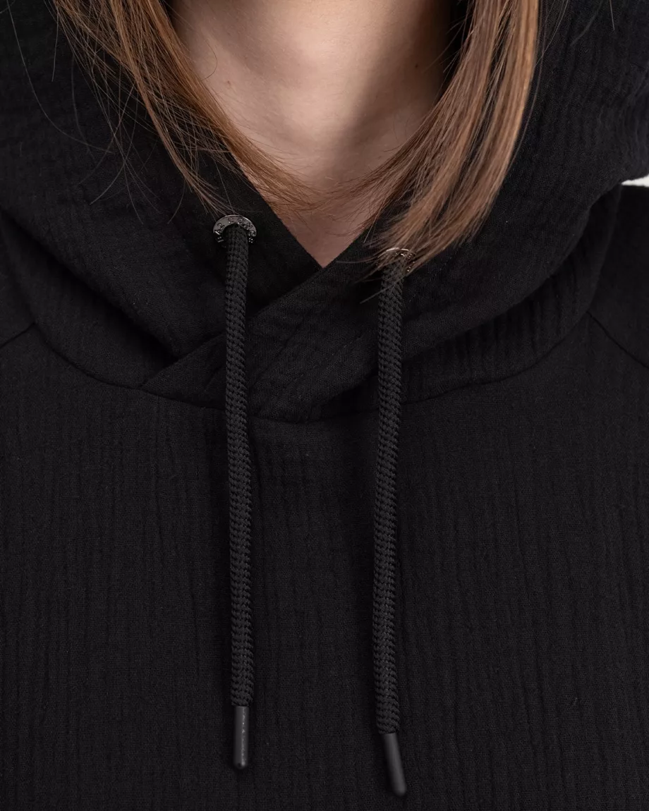 Black Oversized Hoodie With Pockets "Karma"