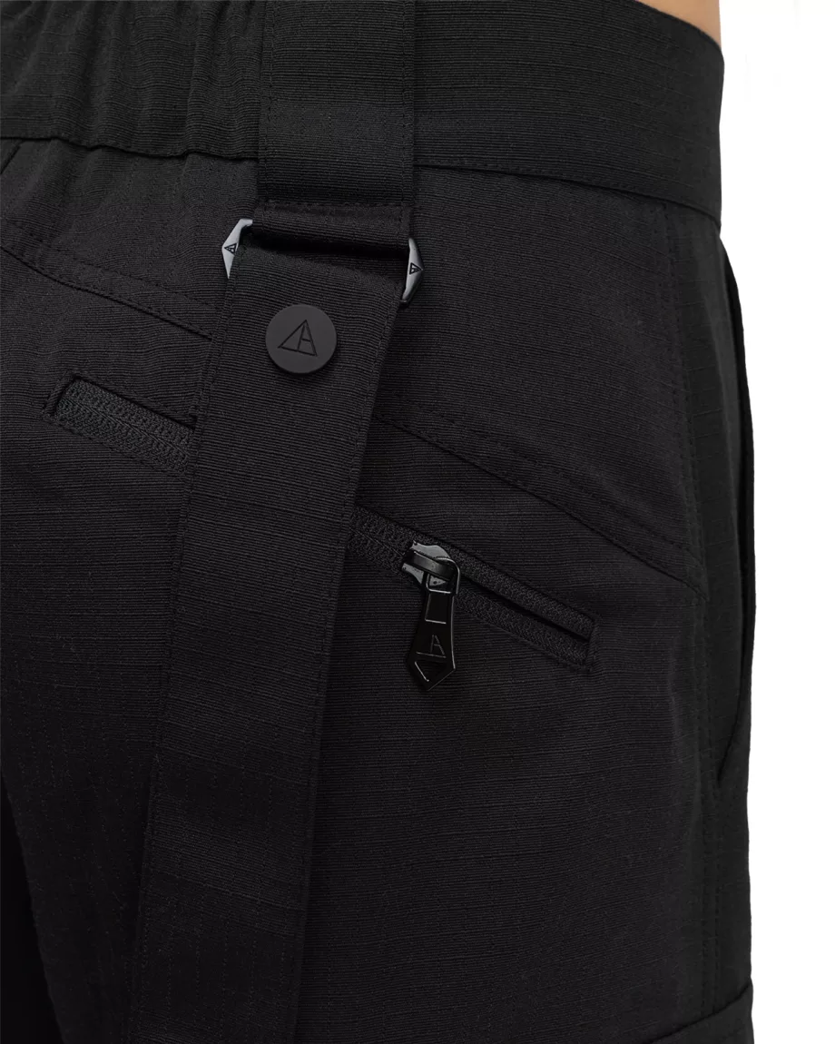 Black Techwear Cargo Pants Crew