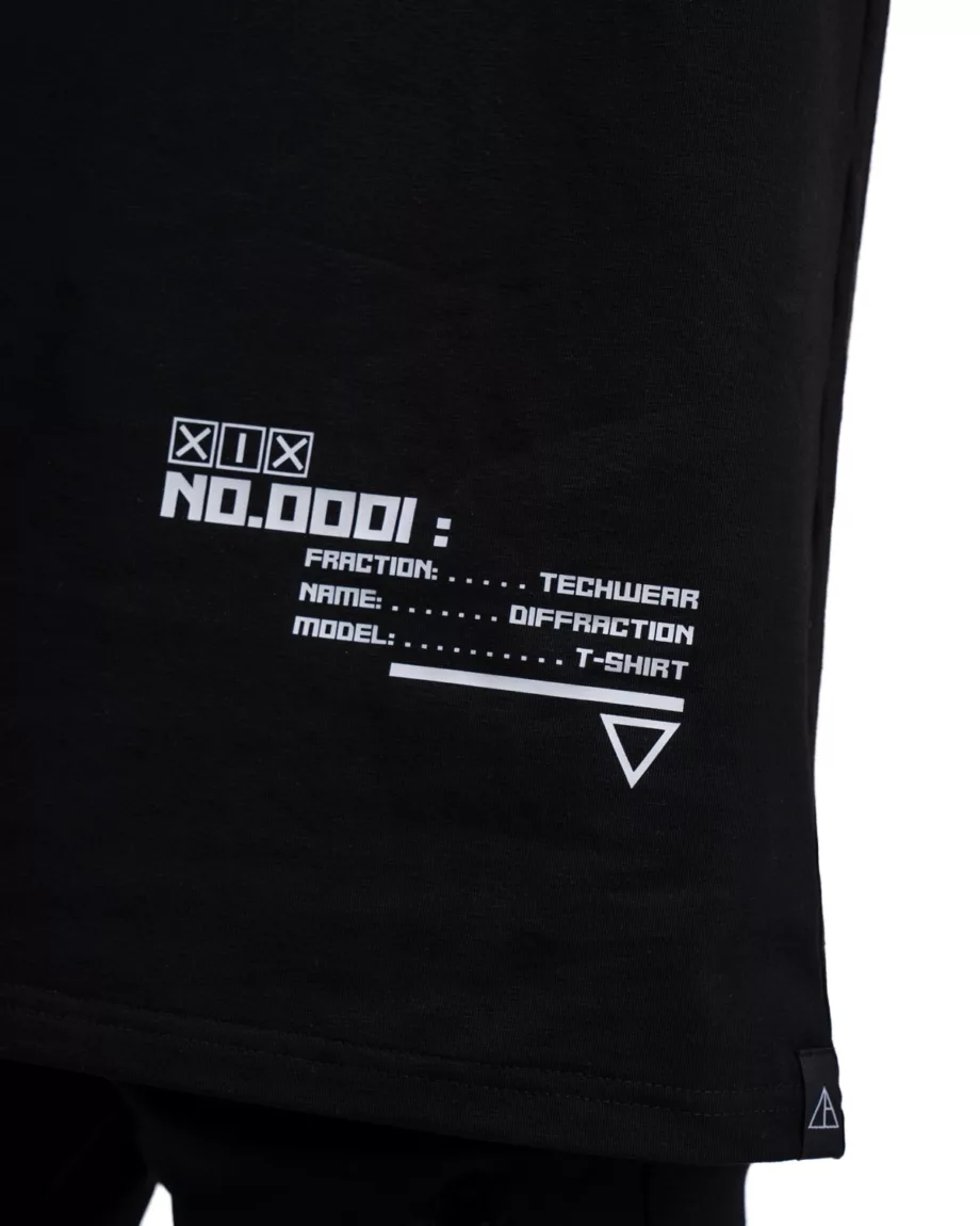 Black With Pocket And Print T-Shirt "Diffraction"