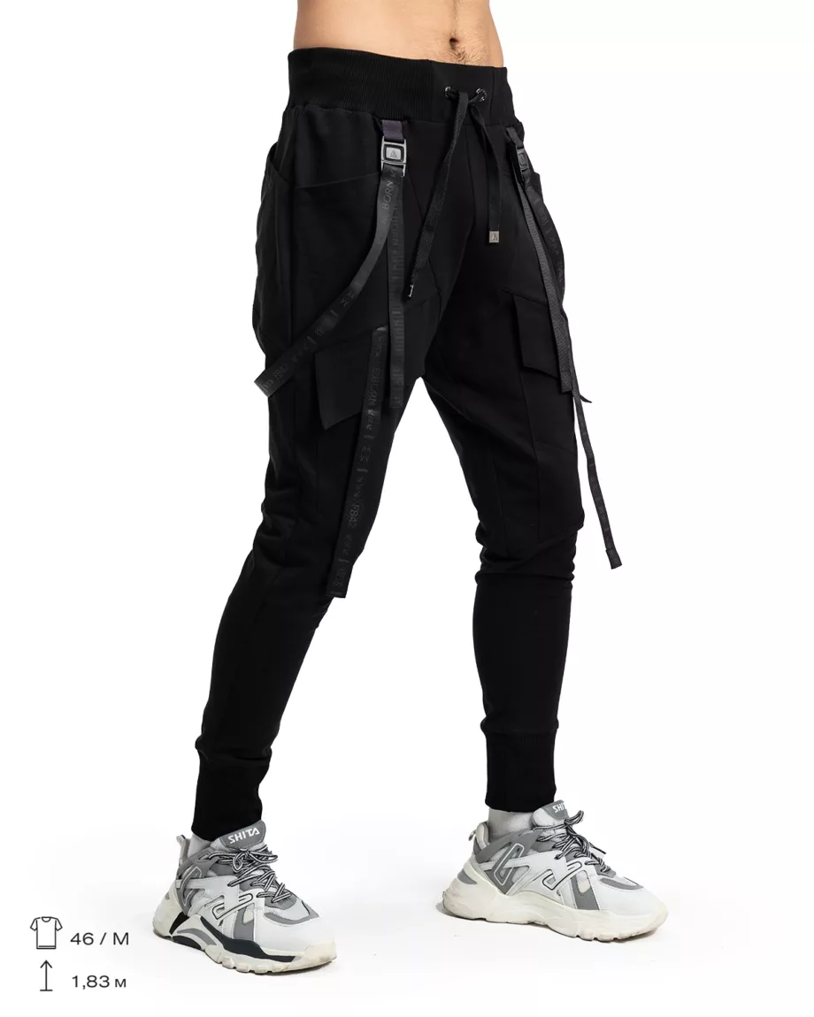 Black Techwear Joggers "Octagone Reborn"