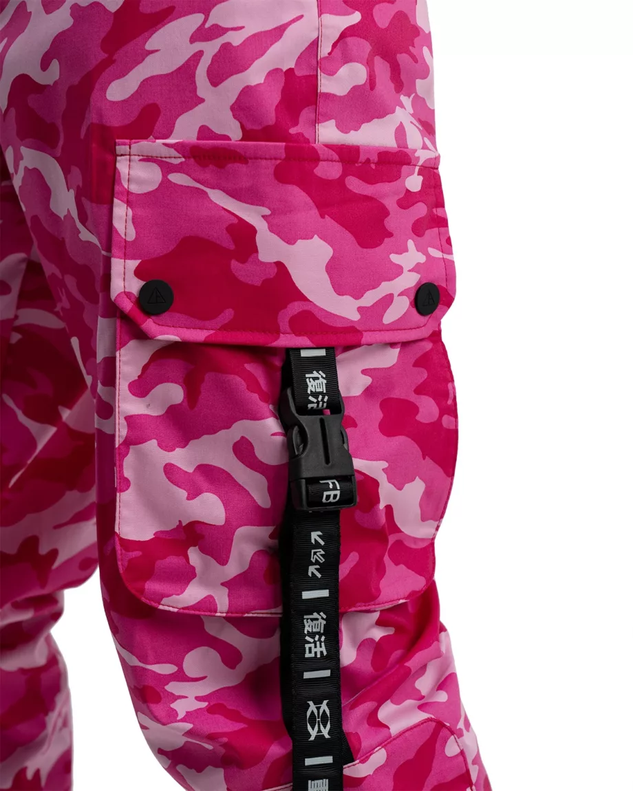 Hot Pink Techwear Pants "Jungle Camo"