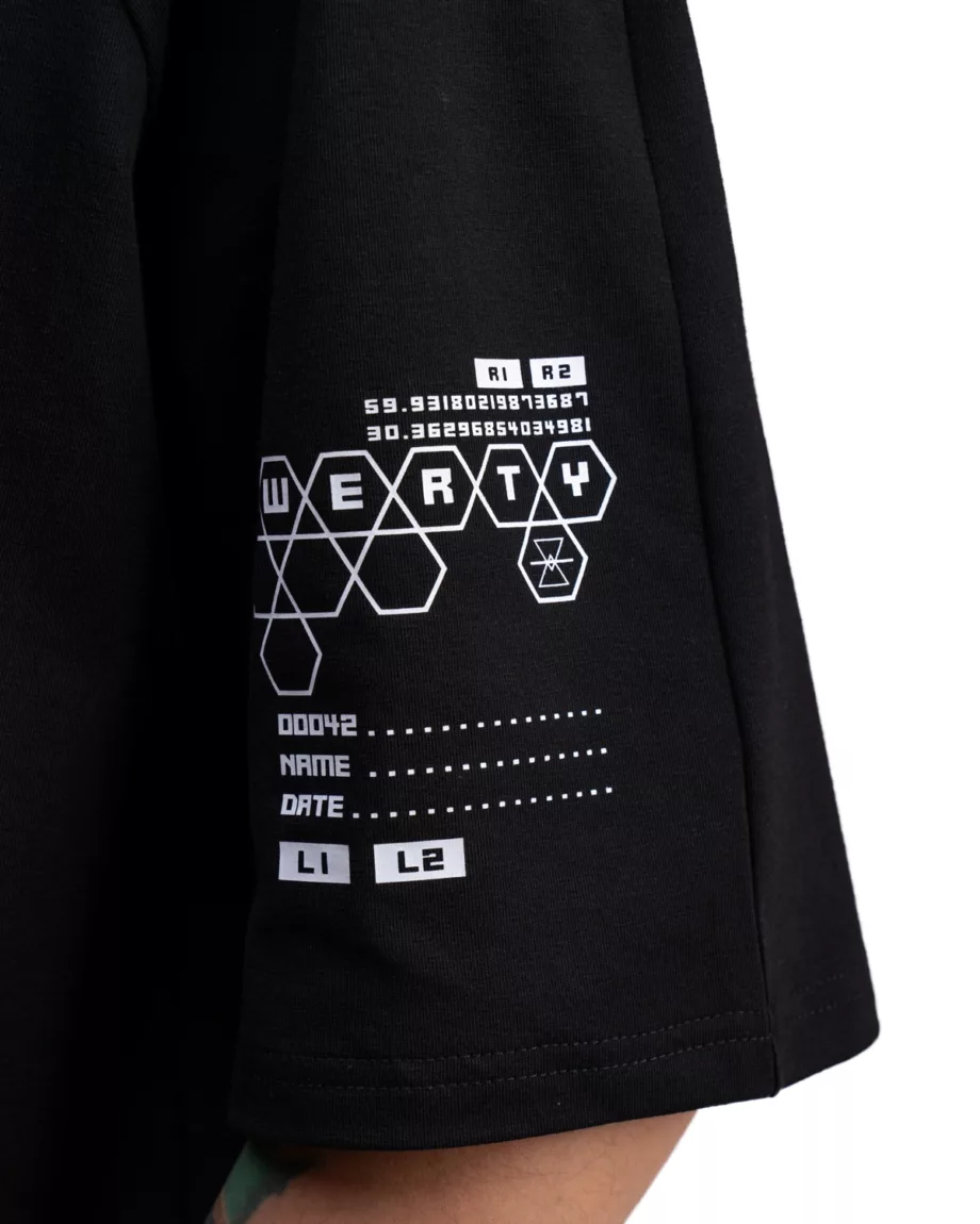 Black With Pocket And Print T-Shirt "Diffraction"