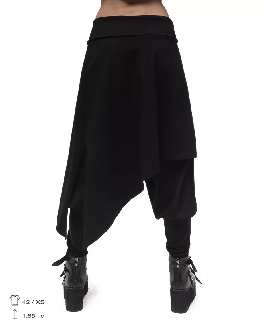 Black Oversized Pants with Skirt "Hokage"