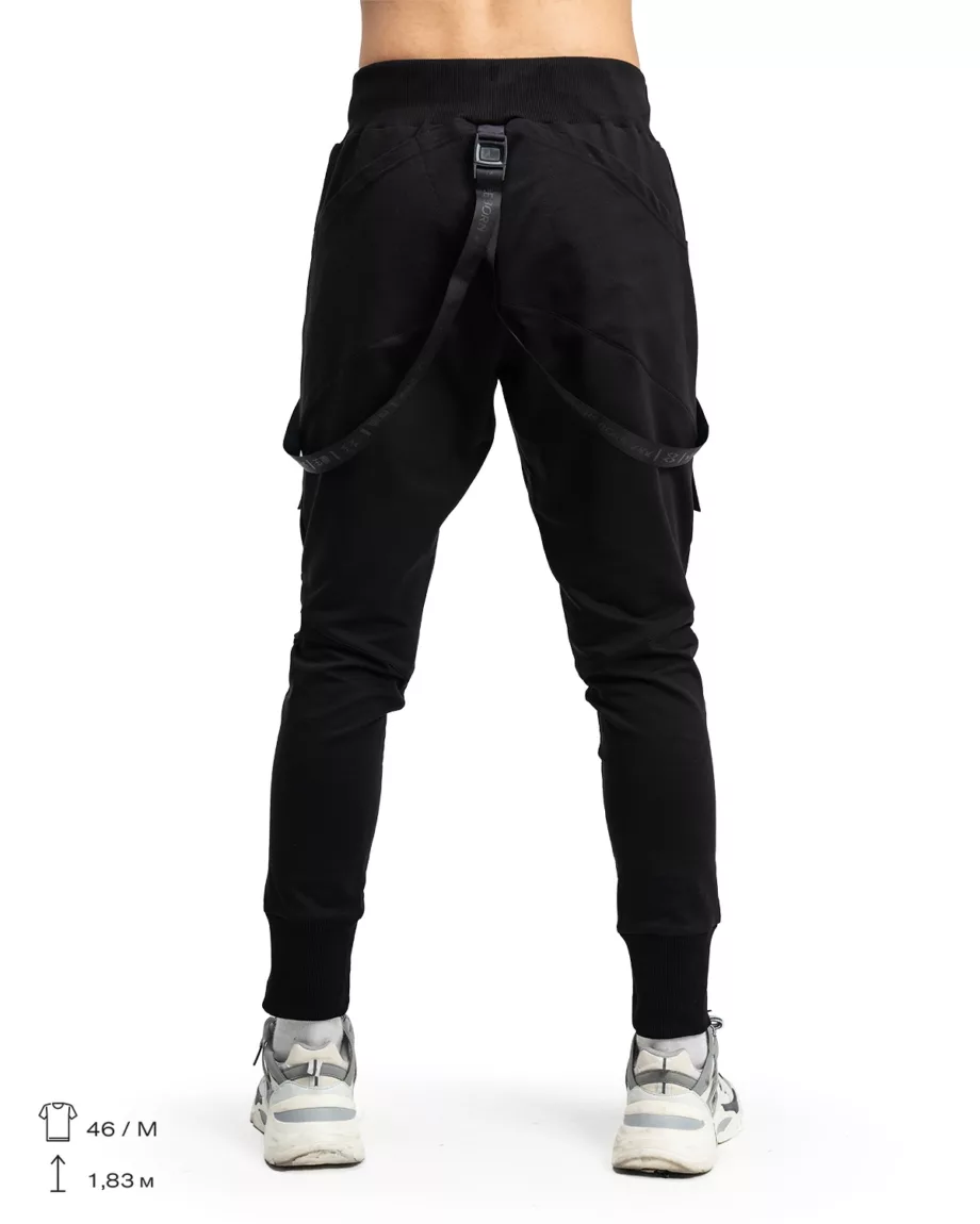 Black Techwear Joggers "Octagone Reborn"