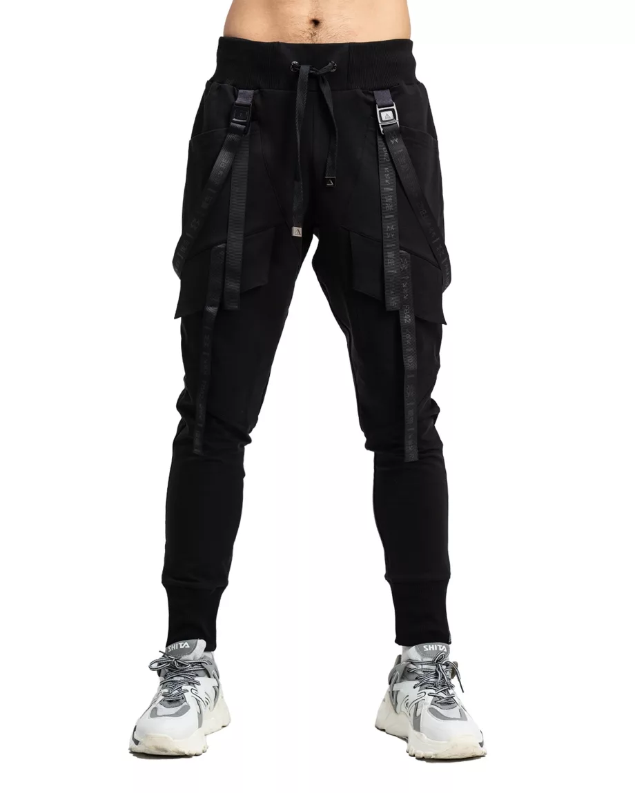 Black Techwear Joggers "Octagone Reborn"