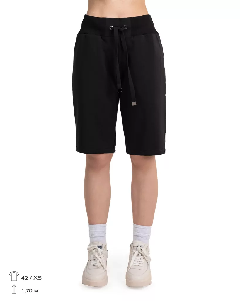 Black Shorts with Brand Tape “Alpha”