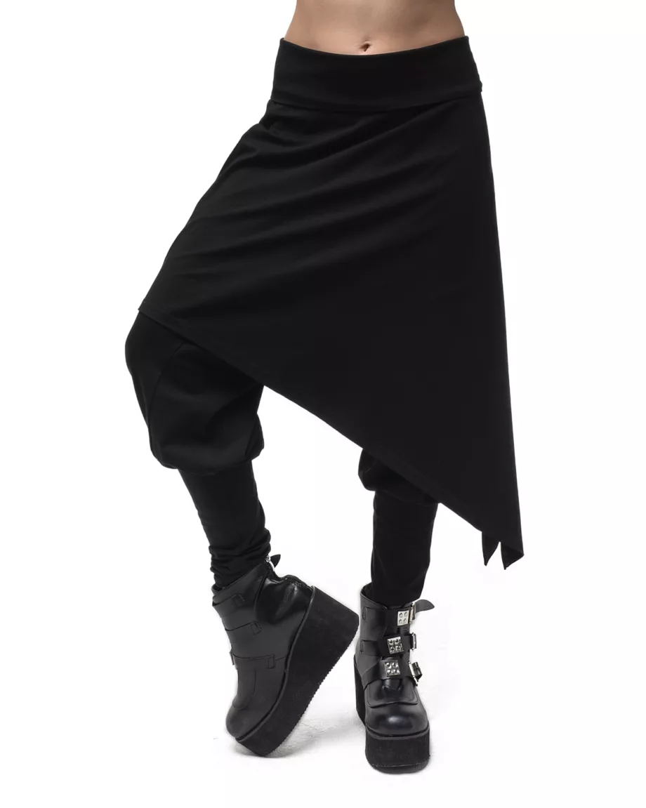 Black Oversized Pants with Skirt "Hokage"