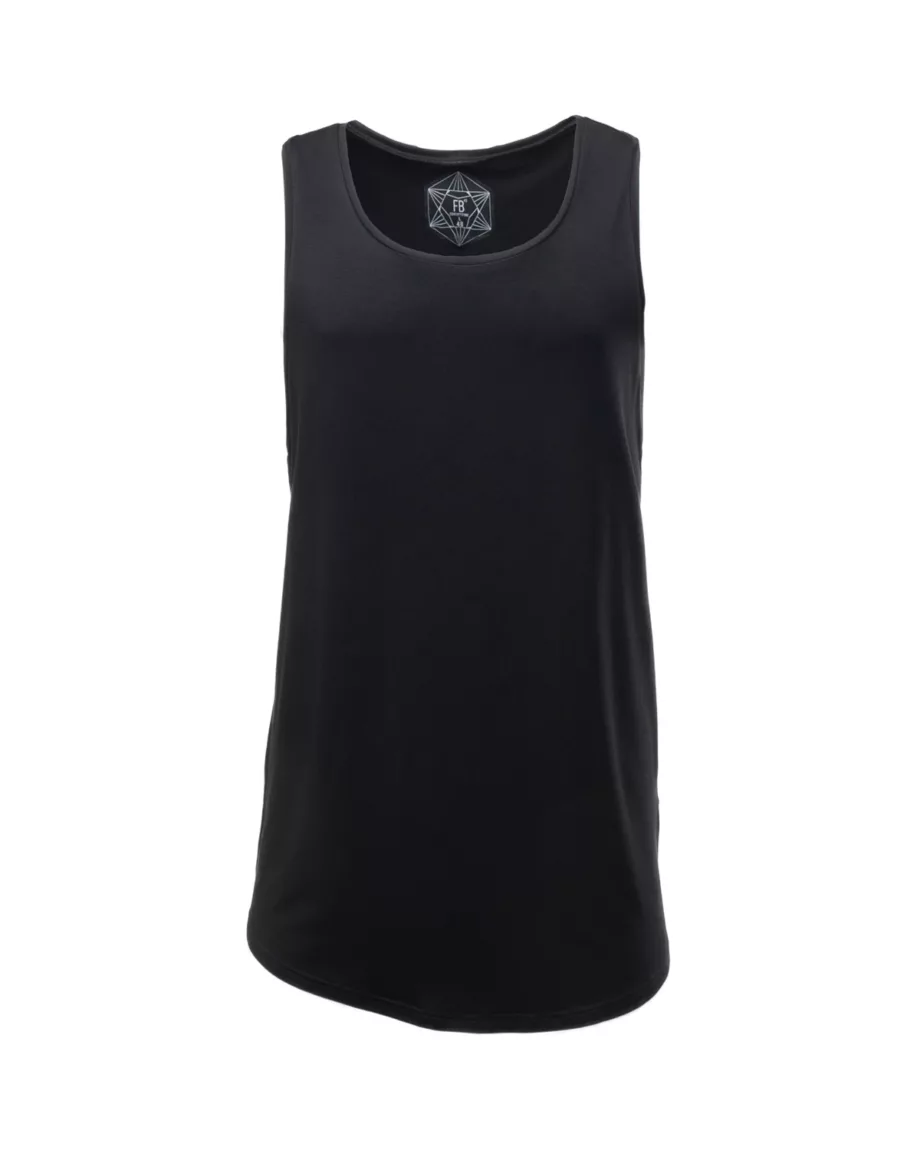 Black Basic Long Tank Top "Base"