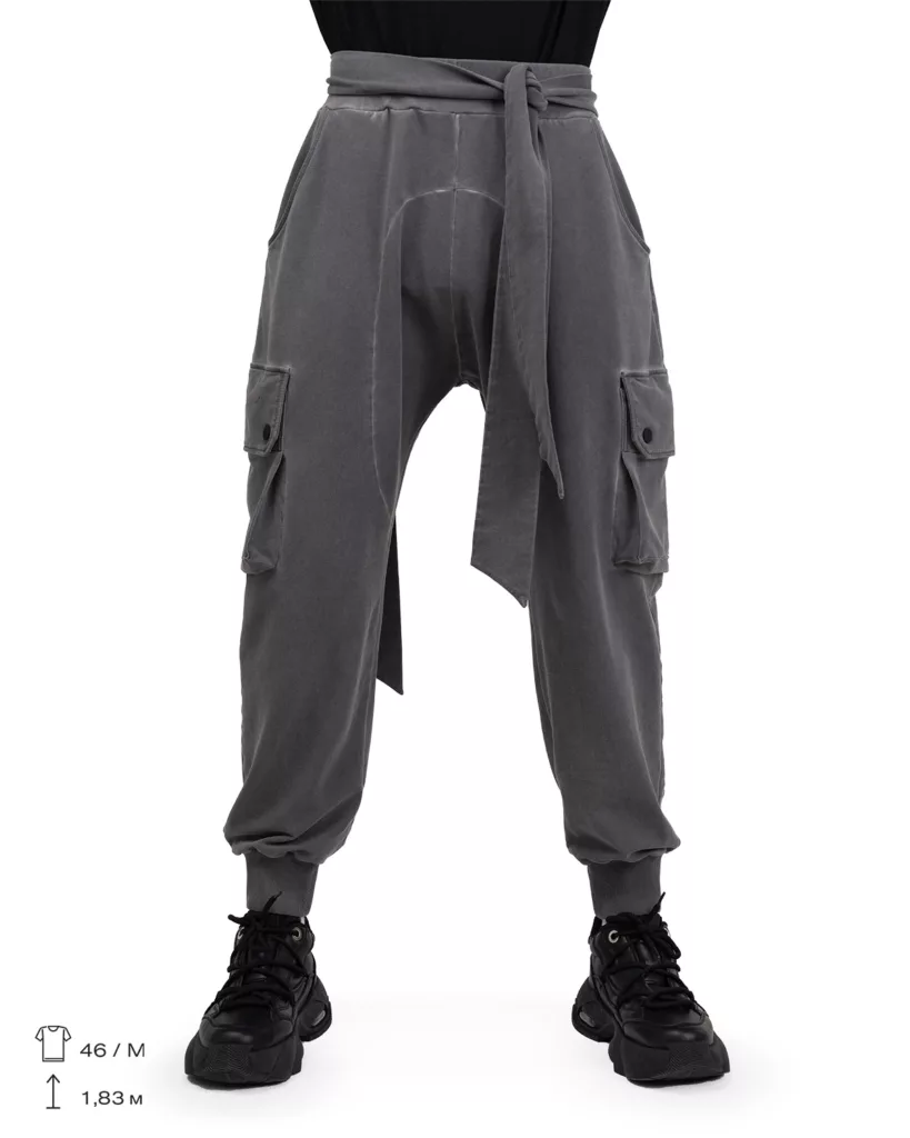 Gray Techwear Waisted Pants “Akai”