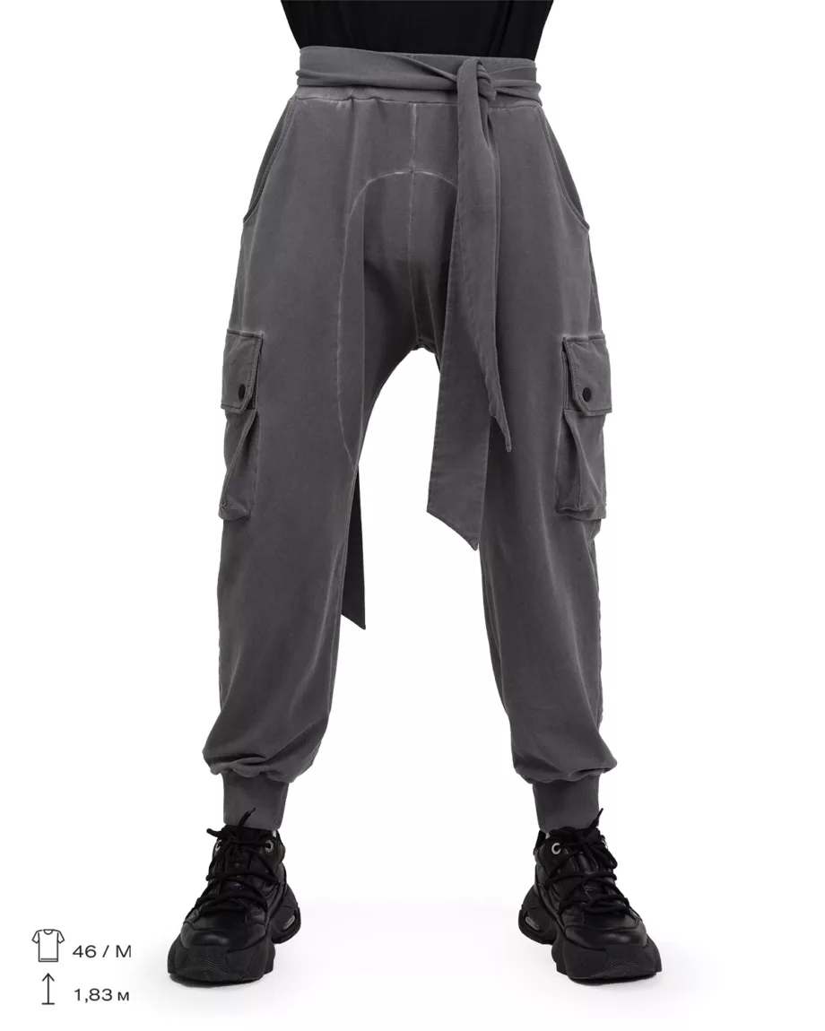 Gray Techwear Waisted Pants "Akai"