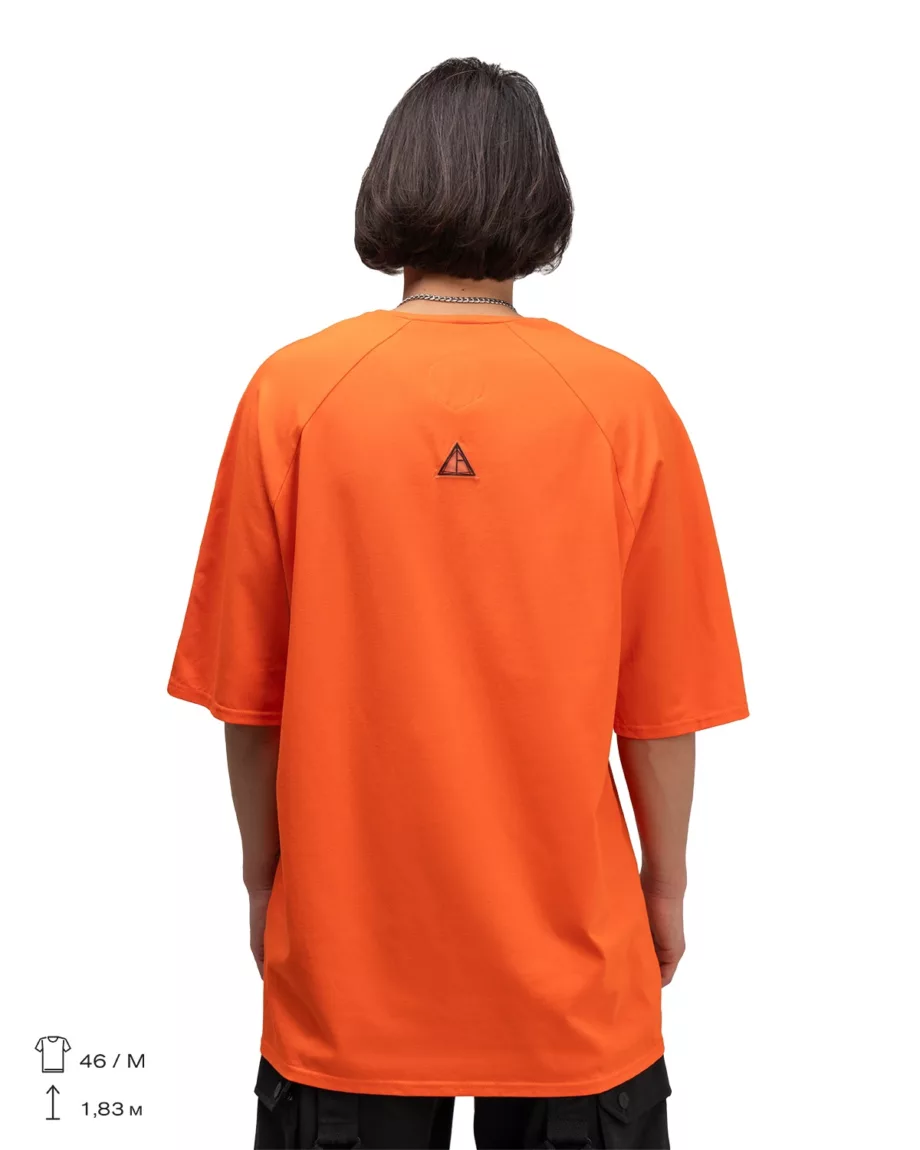 Orange Raglan Print T-shirt Vortex