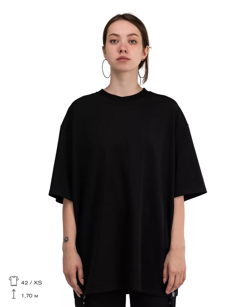 Black Basic Loose Fit T-Shirt “Beta”