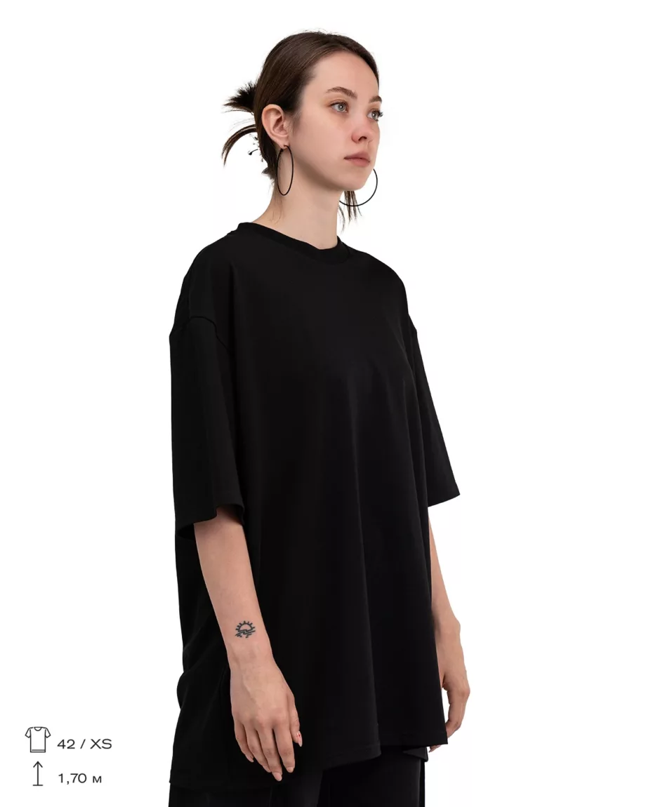 Black Basic Loose Fit T-Shirt "Beta"